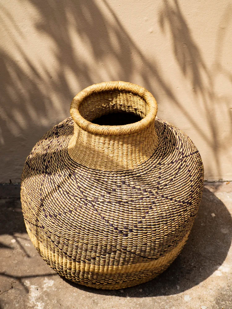Flower Pot Black Pattern Basket
