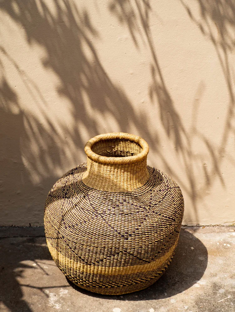 Flower Pot Black Pattern Basket